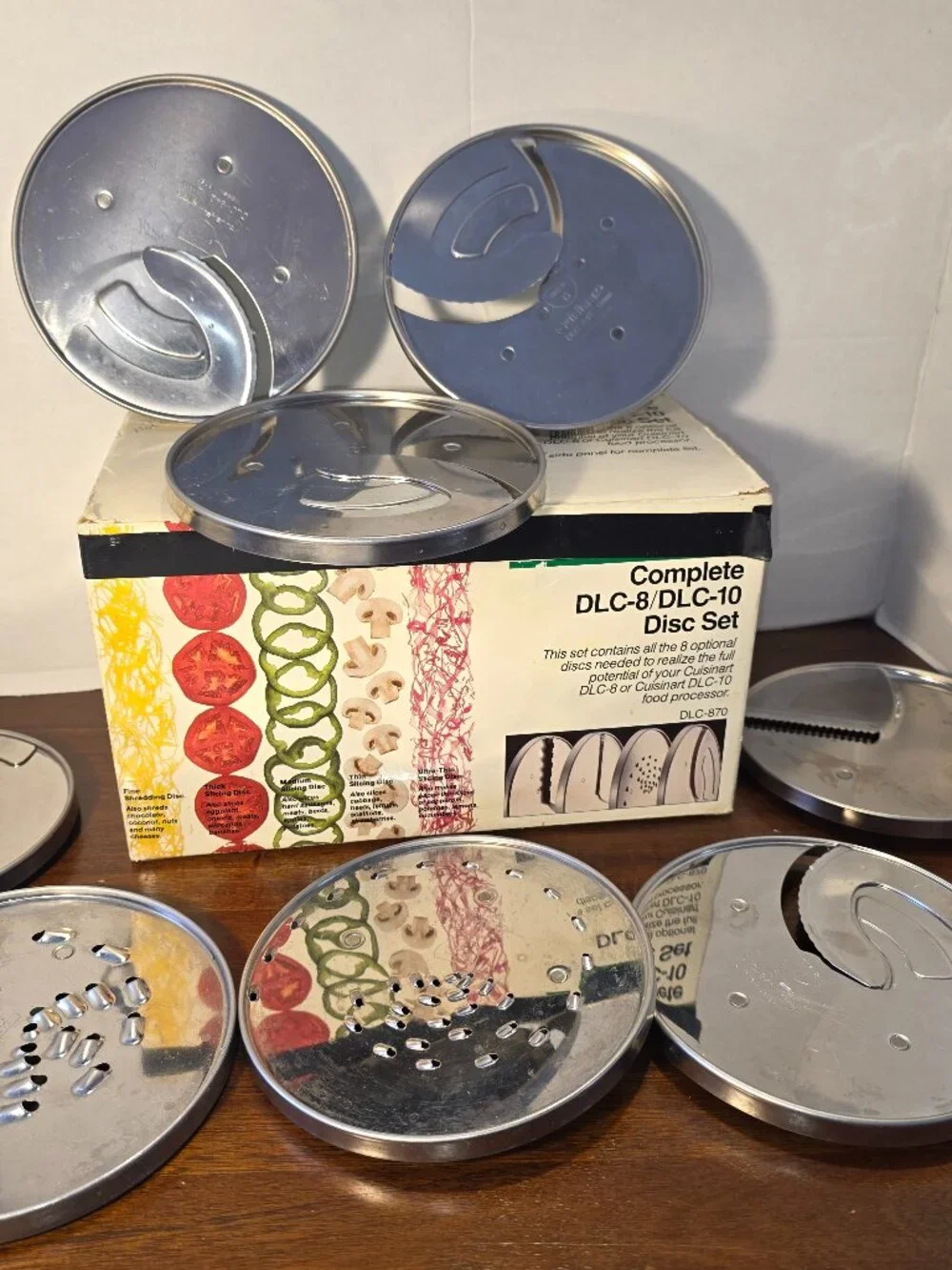 Cuisinart DLC-8 / DLC-10 accessory set containing multiple stainless steel